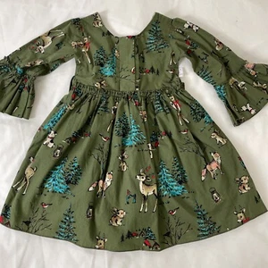 Indian GAZALA NASIBDAR Dress Girls 4 (20) Forest Animal Fit Flare - Picture 1 of 15