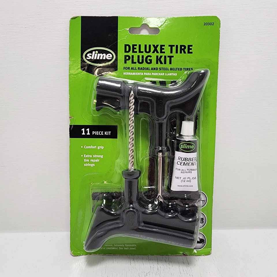 Slime Deluxe 11 Piece Tire Repair Reamer Plug Kit Car Truck Pistol Grip 20302 - Image 1 of 1