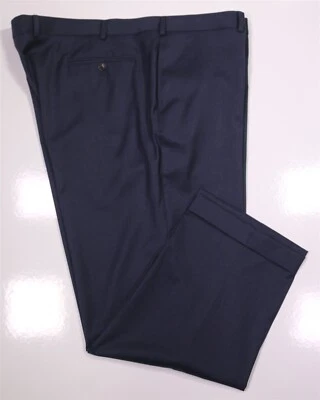 Pantalones de vestir Brooks Brothers Madison BrooksFlex azules con flecos planos de lana elásticos 48x30 Foto 1 de 4