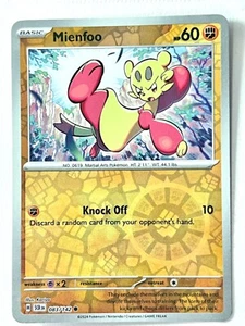 Mienfoo 083/142 Reverse Holo Common Stellar Crown Pokemon - Pack Fresh Near Mint - Picture 1 of 6