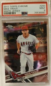 MIKE TROUT 2017 TOPPS CHROME White Jersey # 200 PSA 9 MINT