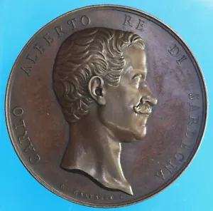 CARLO ALBERTO MEDAGLIA 1847 AL PRINCIPE RIFORMATORE BRONZO qFDC - Bild 1 von 2
