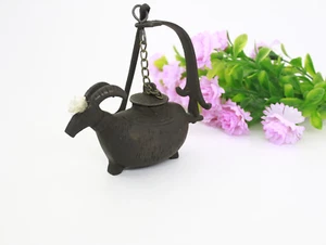 Lámpara de aceite vintage de latón - Iluminación tradicional antigua | Elegante figura de cabra - Imagen 1 de 3