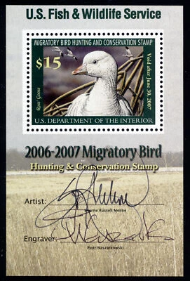 US RW73b $15 Hunting Permit Stamp 2006 Ross's Goose with two signatures F-VF NH - Image 1 of 2