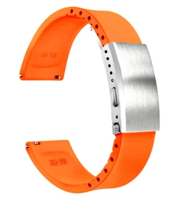 FKM Rubber Watch Strap, Cut to Size Fast Release Watch Band Soft Color Orange - Picture 1 of 6