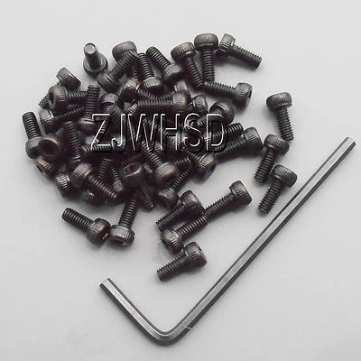 50pcs M2.5 x 6 Allen Hex Socket Cap Head Screw Ultra Hard Alloy Steel Bolt + Key - Image 1 of 2