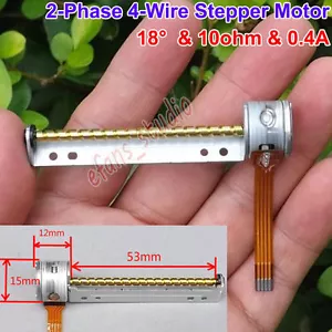 2-Phase 4-Wire Miniature Micro 15mm Stepper Motor 53mm Long Linear Screw Shaft - Picture 1 of 10