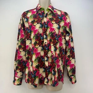 Camicia Claudio Lugli Stampa Floreale Rosa Cotone Uomo UK Taglia Large - Foto 1 di 15