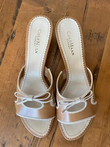 Cole Haan Resort Size 10B Lily Slide Heel Sandal Leather Blonde/Ivory D13963 - Picture 1 of 7