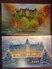 Thomas Kinkade Postcards Biltmore in The Fall, Christmas at Biltmore (2) cards