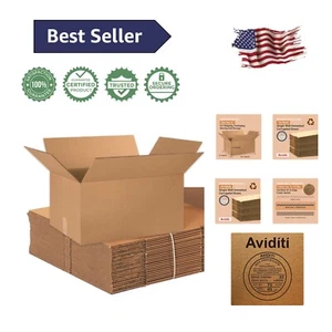 10-Pack of Recyclable Corrugated Shipping Boxes, 24"L x 16"W x 12"H Value Set - Picture 1 of 9