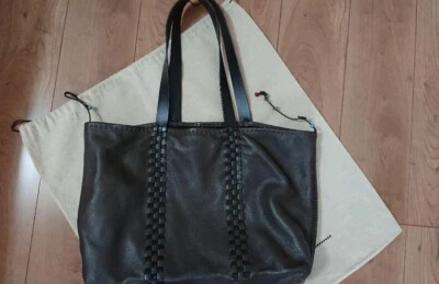 Bolso de Mano Henry Cuir "Usado" Marrón Oscuro Trenzado Bolso de Mano Mango Negro Para Mujer Foto 1 de 4