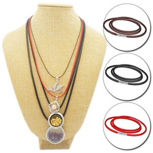 Faux Leather Cord Braided Rope String Necklace Bracelet Jewelry Making Cord New - Picture 1 of 72