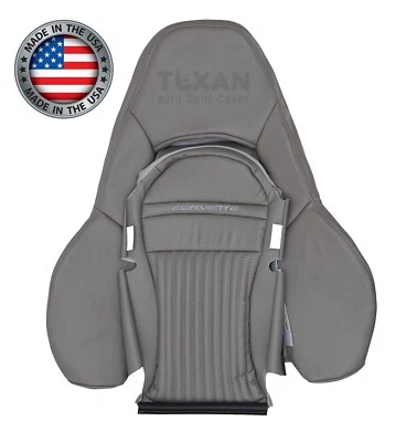 Fits 97-04 Chevy Corvette Passenger Lean Back Perforated Leather Seat Cover Gray - Image 1 of 4