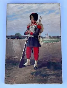 Antique Portrait "Prussian Guard" Original Oil Painting on Canvas. Signed. 19thc - Picture 1 of 17
