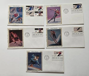 Set Of Five 1980 U.S. Winter Olympics First Day Covers - Picture 1 of 7