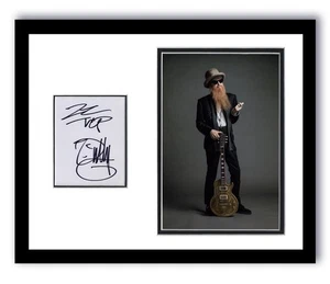 BILLY GIBBONS ZZ TOP SIGNED AUTOGRAMM GERAHMT 11x14 DISPLAY ACOA FOTOSCHNITT - Bild 1 von 1