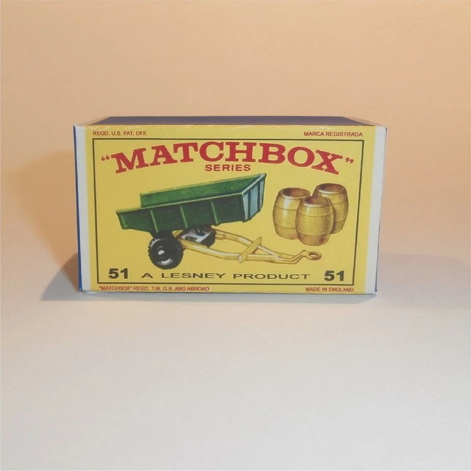 Matchbox Lesney 51b John Deere Tipping Trailer E Style Repro Box - Image 1 of 4