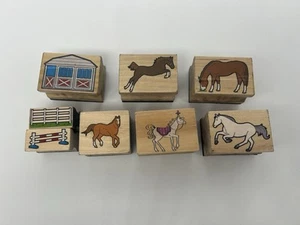 Lot Of 8 BARN, FENCE, AND HORSES Rubber Arts & Craft Stamps. Scrapbooking. - Picture 1 of 5