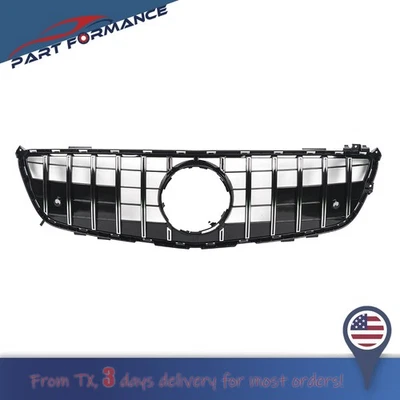 Gloss Black GT R Style Front Grille Fit For R231 SL500 SL550 2012-2016 Foto 1 de 4