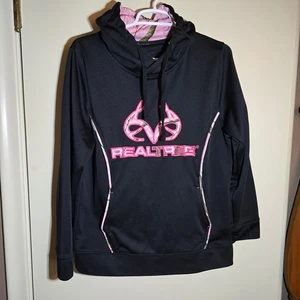 REALTREE by Mountainaire Pink & Black Camo Hoodie Sweatshirt with Pocket Medium - Picture 1 of 11