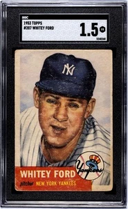 1953 Topps #207 -Whitey Ford - Yankees de Nueva York - Corte - Recién graduado - SGC 1,5 justo + - Imagen 1 de 2