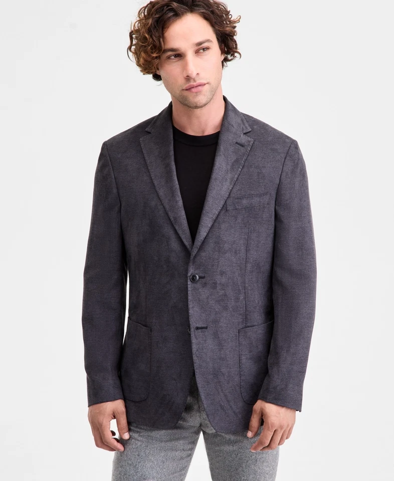 Мужское классическое спортивное пальто Michael Kors Blazer 42 R черное однотонное эластичное - Изображение 1 из 1