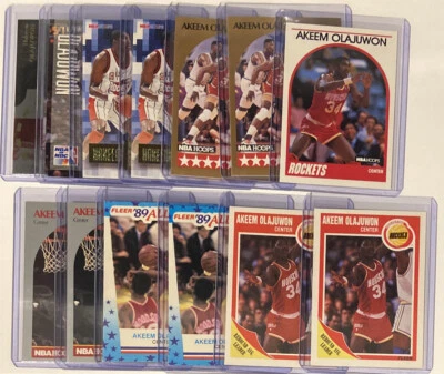 Akeem Hakeem Olajuwon Lot (13) Houston Rockets MVP Hall Of Fame Fleer Upper Deck - Image 1 of 3