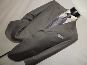 Exquisite Brioni Men's Gray 3 Button Dual vents 10% wool jacket coat 44 R - Picture 1 of 13