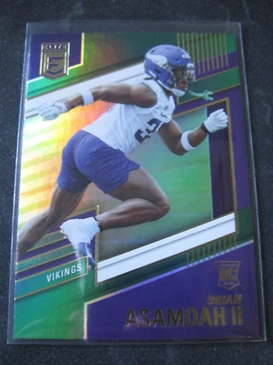 BRIAN ASAMOAH II 2022 Donruss Elite Green Parallel #199 Minn. Vikings Rookie RC - Image 1 of 2