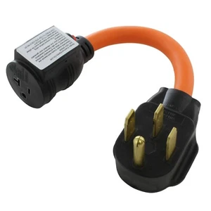 50 Amp NEMA 14-50P to 20 Amp NEMA 5-20R Adapter With 20 Amp Breaker by AC WORKS® - Picture 1 of 6