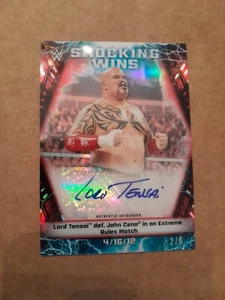 Tarjeta autógrafa Lord Tensai/5 Red Shocking Wins 2020 Topps WWE cromada - Imagen 1 de 2