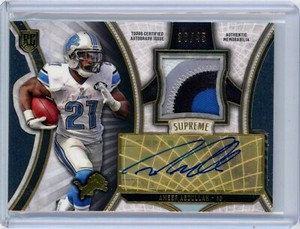 2015 Topps Supreme Ameer Abdullah Rookie Autograph Patch /45 Lions Raiders