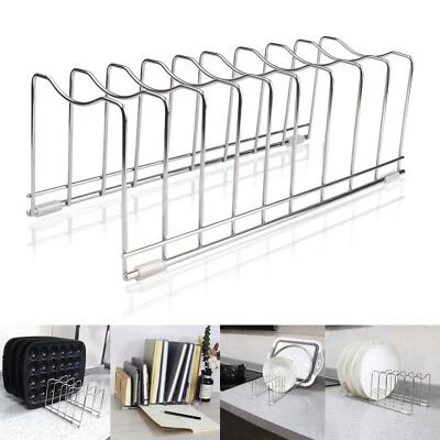 Gabinete de cocina Olla Sartén Tapa Organizador Olla Tapa Estante Soporte Contenedores reutilizables Foto 1 de 4