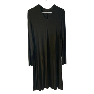 Eileen Fisher Viscose Jersey Midi Dress Size S Gray Center Pleat Lagenlook Fall - Picture 1 of 6