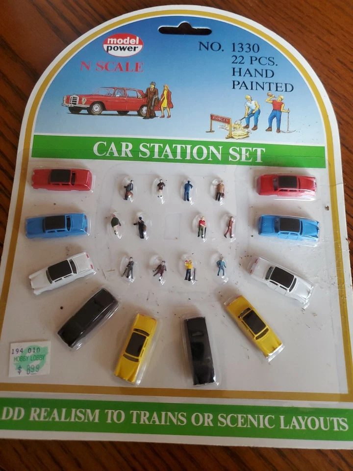 Model Power Car Station Set 22 pcs. n scale trains 1330 NIB NR  - Image 1 of 1
