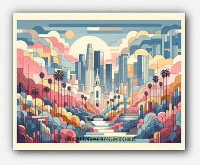 Vista de escenas de arte minimalista de Los Ángeles pintura abstracta #1 reimpresión Foto 1 de 3