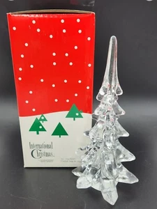 Vintage International Silver Company 8" Tall Crystal Tree Clear Christmas Tree - Picture 1 of 14