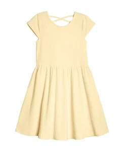 NWT Epic Threads Light Yellow Pastel Ribbed Dress Size Medium Stretch - Picture 1 of 3