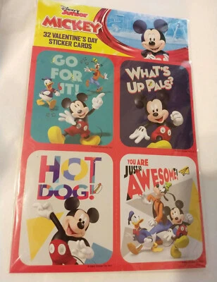 32 tarjetas adhesivas de San Valentín Disney Junior Mickey nuevas selladas Foto 1 de 2