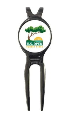 2008 US Open Torrey Pines Golf Ball Marker +Black Gunmetal Divot Tool