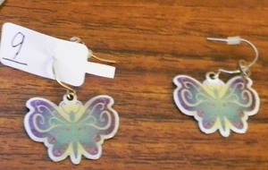 Disney Butterfly - Earrings 1" x 1" Pierced ~ Hannah Montana ~ French Wire - 9 - Picture 1 of 3