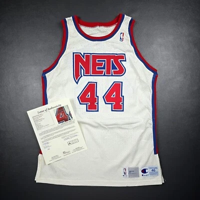 100% Authentic Derrick Coleman Champion Nets Signed Pro Cut Game Jersey JSA LOA - Image 1 of 4