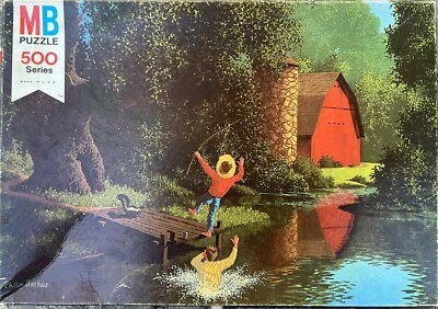 Vtg 1975 Milton Bradley Good Old Days 500pc jigsaw Watch Out 4181-12 COMPLETE - Image 1 of 4