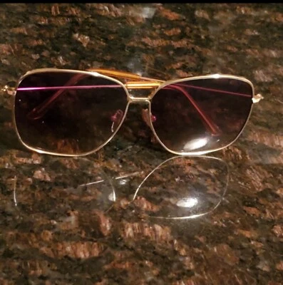 Gold Rimmed Oversized Sunglasses - Image 1 of 4