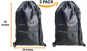 NEW! Drawstring Gym Bag, Large Sports Backpack String Swim Drawstring Bags - Picture 1 of 4