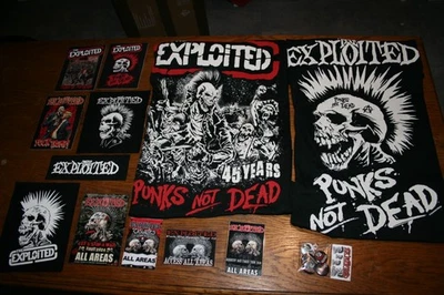 THE EXPLOITED ,Fan package,2 t shirts ,Size XL,patches, passes,sticker,punk rock - Image 1 of 4