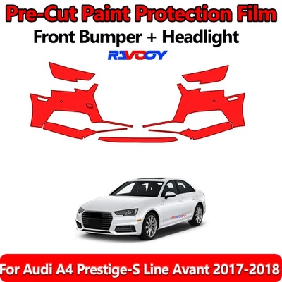  PreCut Front Bumper PPF Kit Film For Audi A4 Prestige-S Line Avant 2017-2018 - Image 1 of 4