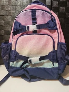 POTTERY BARN KIDS MACKENZIE BACKPACK RAINBOW OMBRE SPARKLE GLITTER ~ Small 15” - Picture 1 of 13