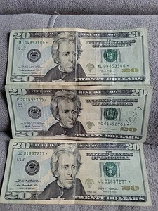 3 Pack Star Note $20.00 Bills - Picture 1 of 1